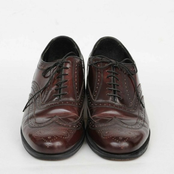 Florsheim Burgundy Leather Full Brogue Wingtip Oxford Dress Shoes Mens Size 9 D main image 8